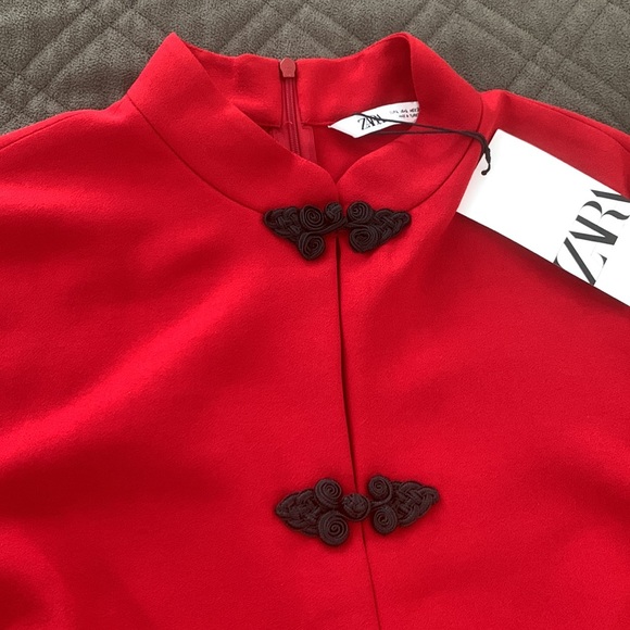 NWT Zara Red Toggle Dress size Large - Picture 10 of 17